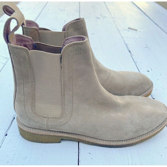 Civil Regime Beige Suede Leather Chelsea Boots Mens Sz 8 Womens 9.5 main image 4